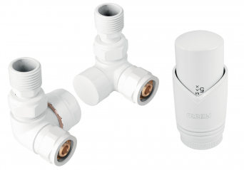 Thermostatic set with thermostatic head 1/2” axial, white