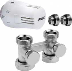 Thermostatic set for bottom connected radiators 1/2” str.